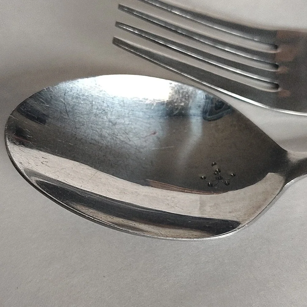 Martha Stewart Essential MSE Stainless Steel Flatware Spoon Fork Lot Of 2